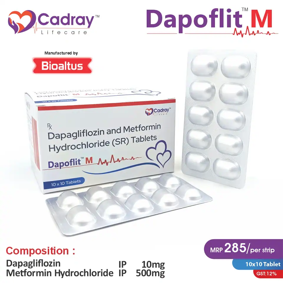 Dapagliflozin 10mg + Metformin 500mg Tablet | Antidiabetic Medicine | Best Price for PCD Pharma Franchise in Pune